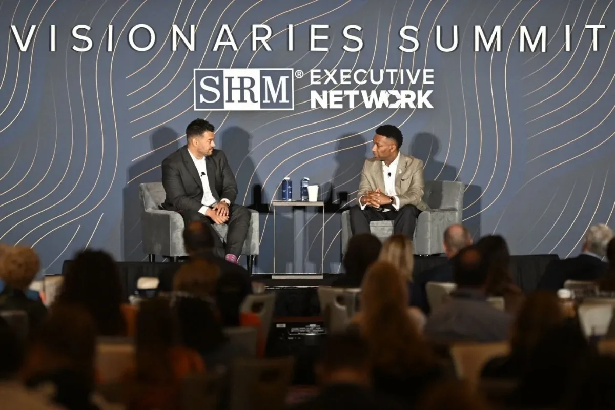 Chris Courneen on stage at the SHRM Executive Network Visionaries Summit