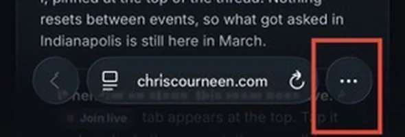 The three dots button beside the address bar